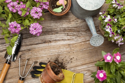 Landscapers working on a Plumstead garden design